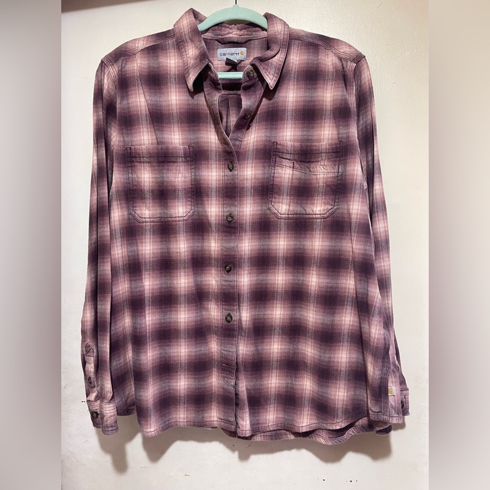 Carhartt Purple Plaid Women's Button-Down Shirt